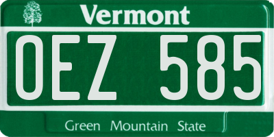 VT license plate OEZ585