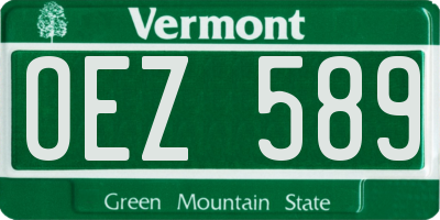 VT license plate OEZ589