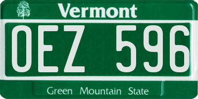 VT license plate OEZ596
