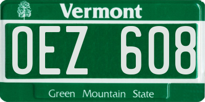 VT license plate OEZ608