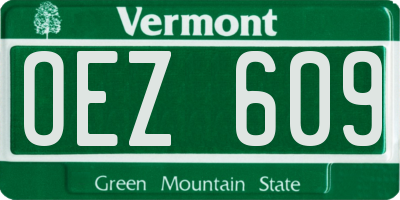 VT license plate OEZ609