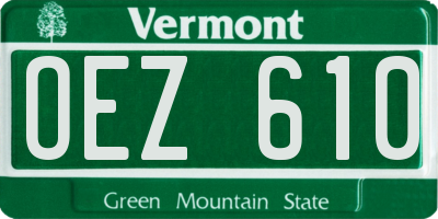 VT license plate OEZ610