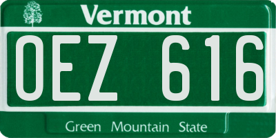 VT license plate OEZ616