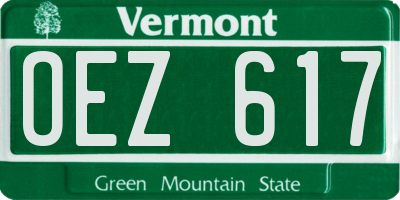 VT license plate OEZ617