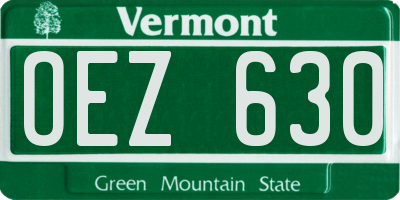 VT license plate OEZ630