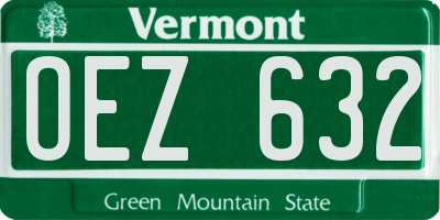 VT license plate OEZ632