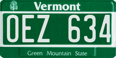 VT license plate OEZ634