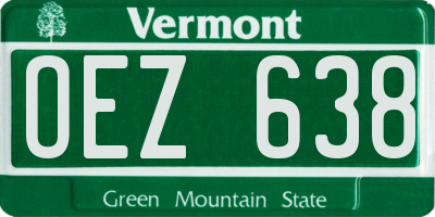 VT license plate OEZ638