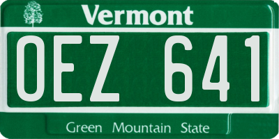 VT license plate OEZ641