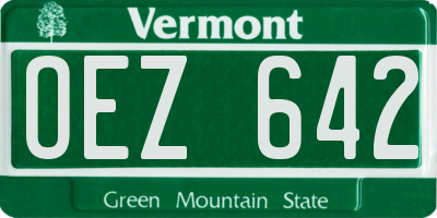 VT license plate OEZ642