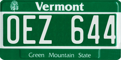 VT license plate OEZ644
