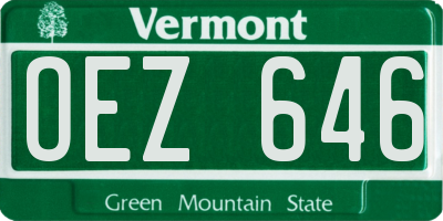 VT license plate OEZ646