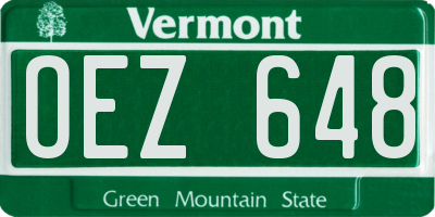 VT license plate OEZ648