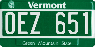 VT license plate OEZ651
