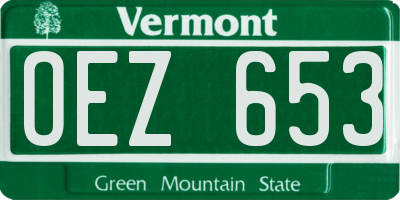 VT license plate OEZ653