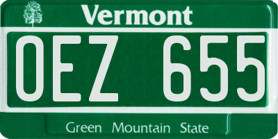 VT license plate OEZ655