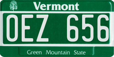 VT license plate OEZ656