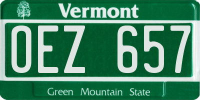 VT license plate OEZ657