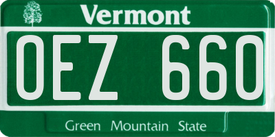 VT license plate OEZ660