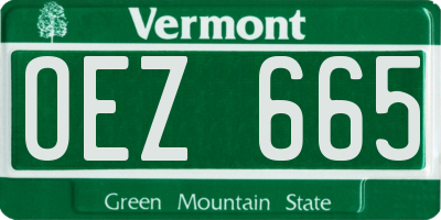 VT license plate OEZ665