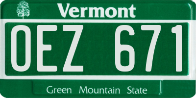 VT license plate OEZ671
