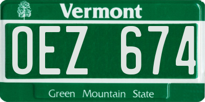 VT license plate OEZ674