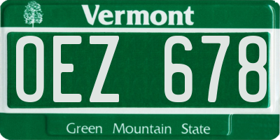 VT license plate OEZ678