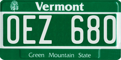 VT license plate OEZ680