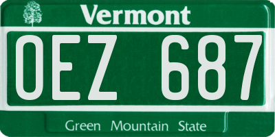 VT license plate OEZ687