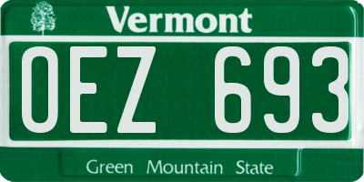 VT license plate OEZ693