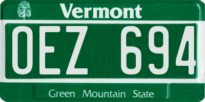 VT license plate OEZ694