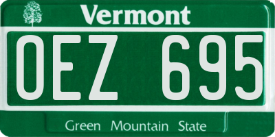 VT license plate OEZ695