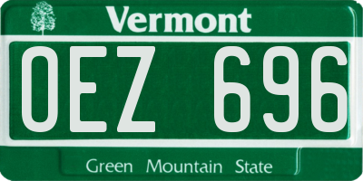 VT license plate OEZ696