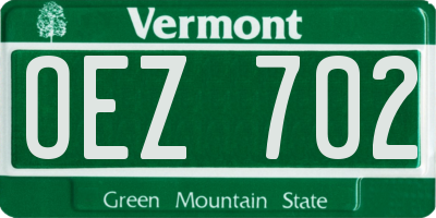 VT license plate OEZ702