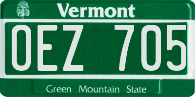 VT license plate OEZ705