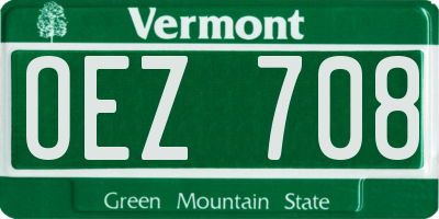 VT license plate OEZ708