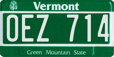 VT license plate OEZ714