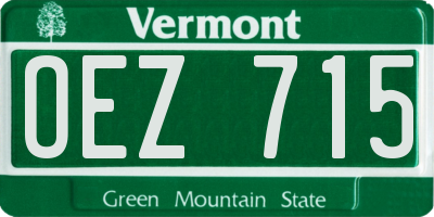 VT license plate OEZ715