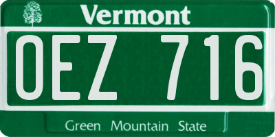 VT license plate OEZ716