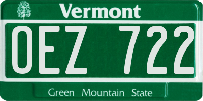 VT license plate OEZ722
