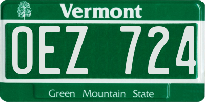 VT license plate OEZ724