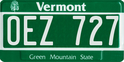 VT license plate OEZ727