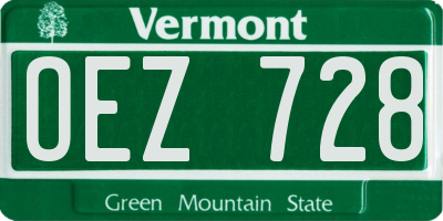 VT license plate OEZ728