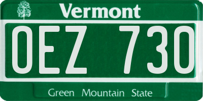 VT license plate OEZ730