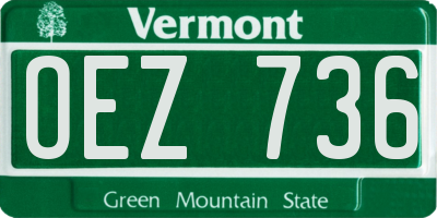 VT license plate OEZ736