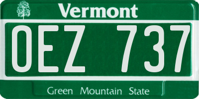 VT license plate OEZ737
