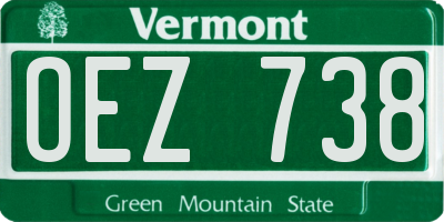 VT license plate OEZ738
