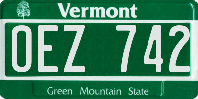 VT license plate OEZ742