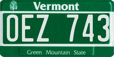 VT license plate OEZ743