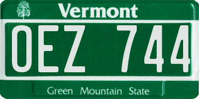 VT license plate OEZ744